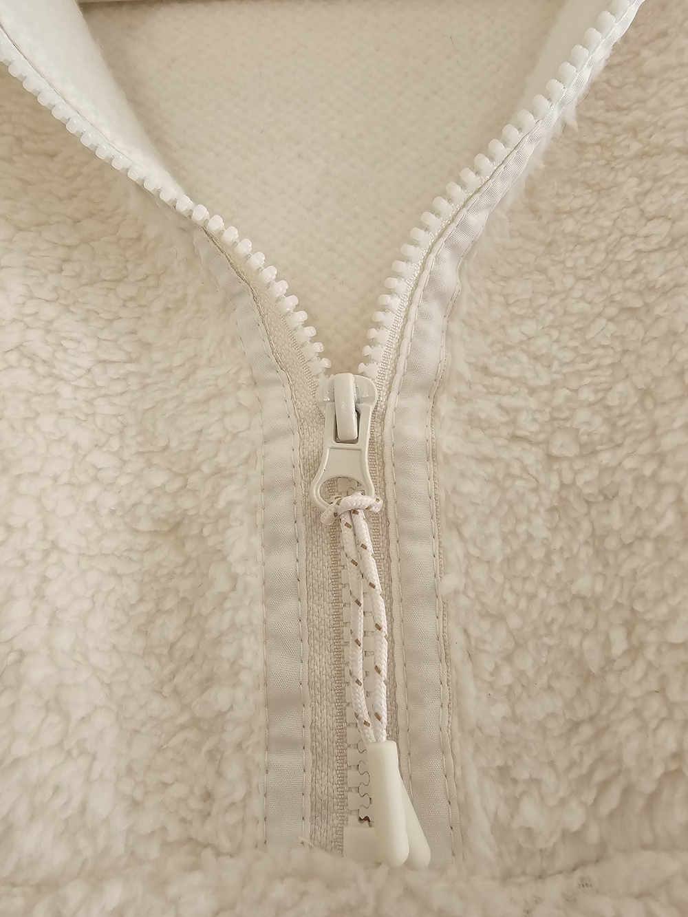 No Boundaries Cream Sherpa Half-Zip Pullover - Picture 4 of 6